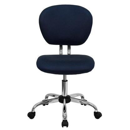 Mid-Back Navy Mesh Padded Swivel Task Office Chair with Chrome Base