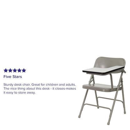 Premium Steel Folding Chair with Left Handed Tablet Arm