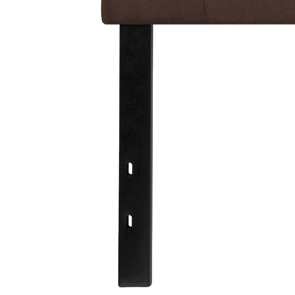 Tufted Upholstered King Size Headboard in Dark Brown Fabric