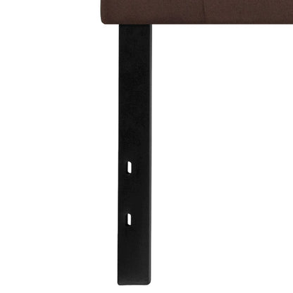 Tufted Upholstered King Size Headboard in Dark Brown Fabric