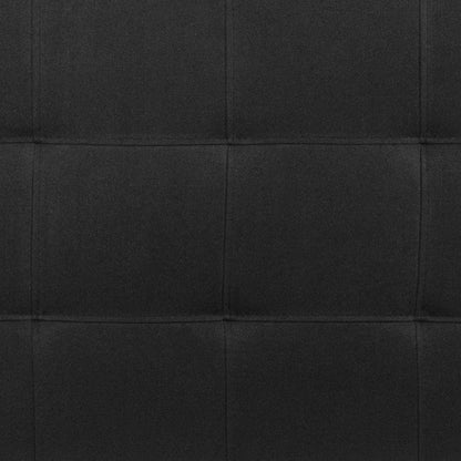 Tufted Upholstered Queen Size Headboard in Black Fabric