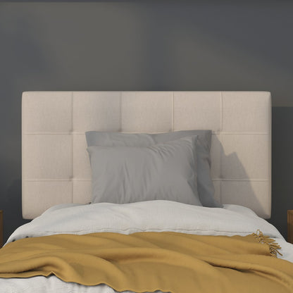 Tufted Upholstered Twin Size Headboard in Beige Fabric