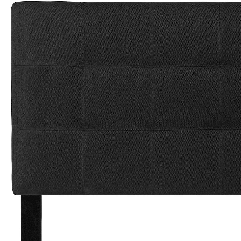 Tufted Upholstered Twin Size Headboard in Black Fabric