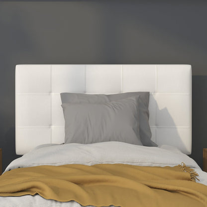 Tufted Upholstered Twin Size Headboard in White Fabric