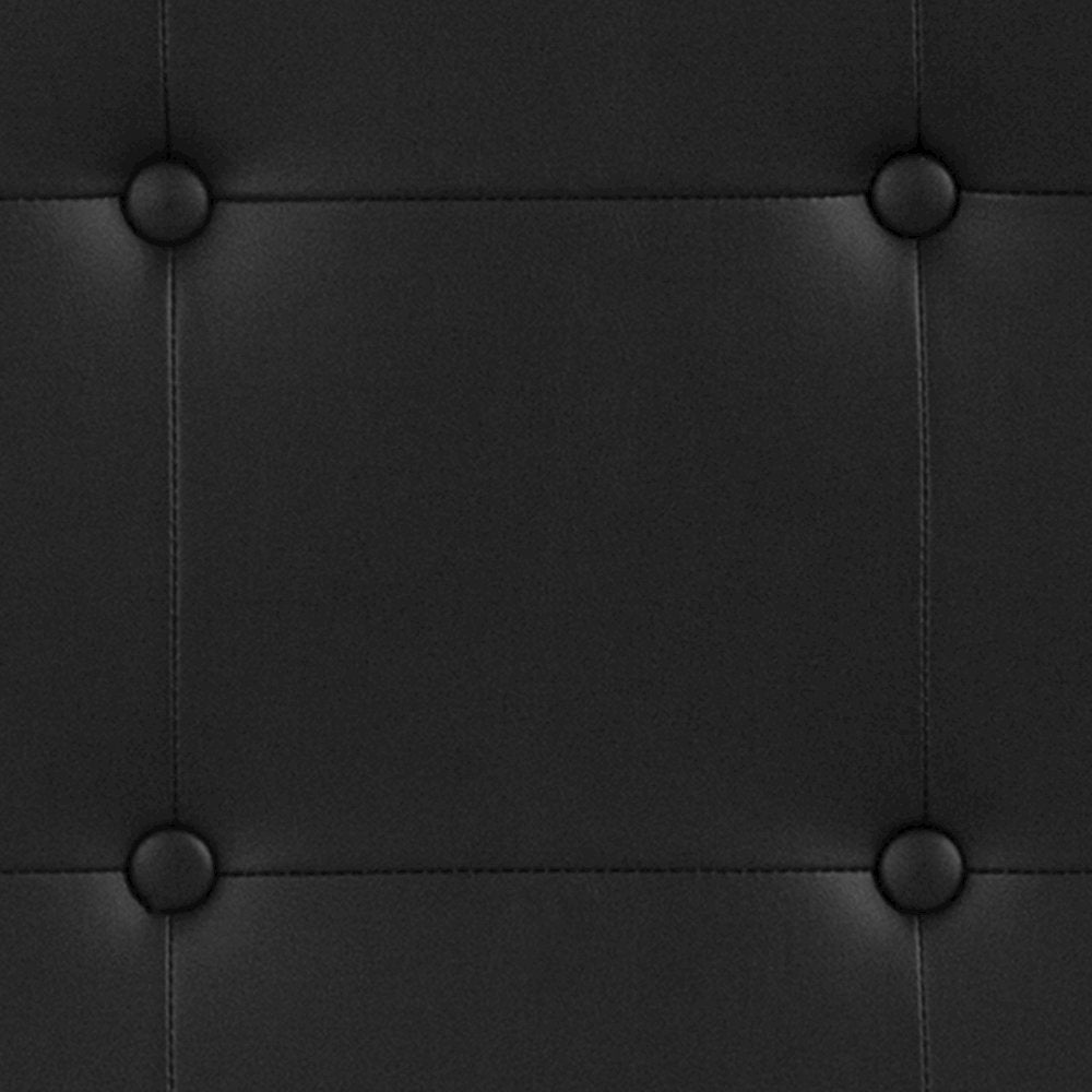 Tufted Upholstered Twin Size Headboard in Black Vinyl