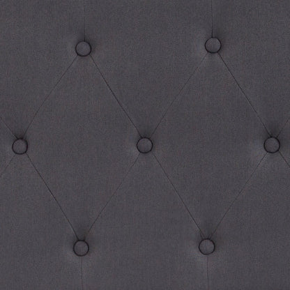 Tufted Upholstered Full Size Headboard in Dark Gray Fabric