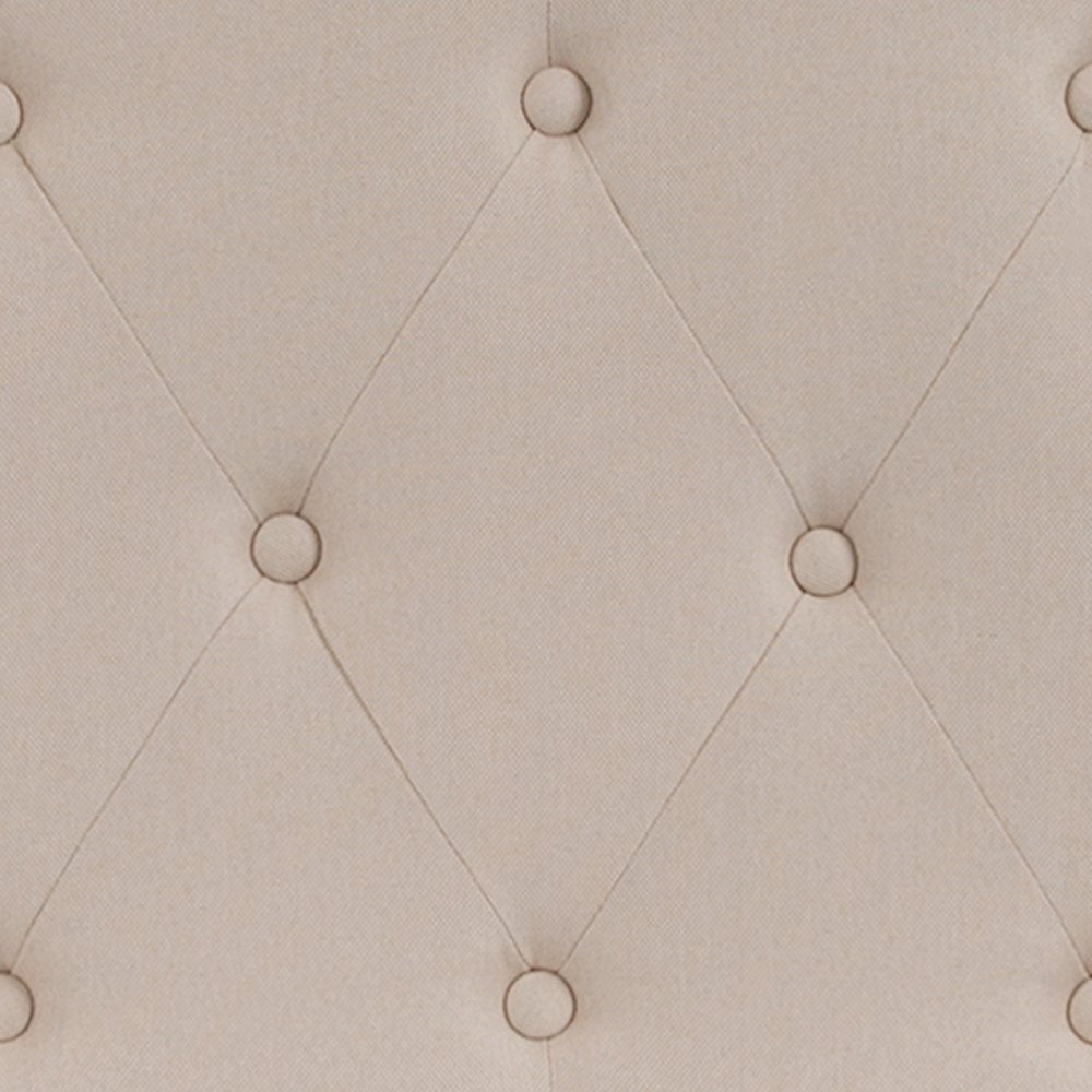 Tufted Upholstered King Size Headboard in Beige Fabric