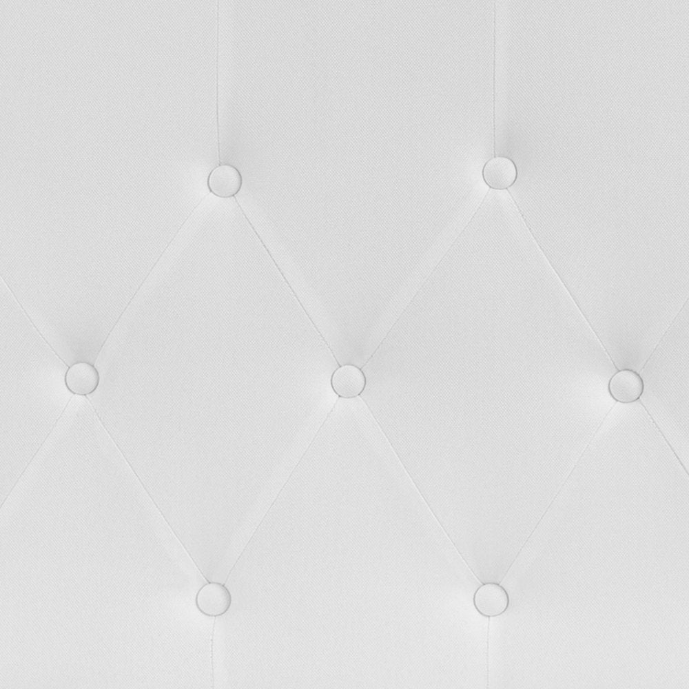 Tufted Upholstered King Size Headboard in White Fabric