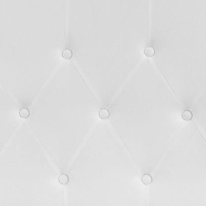 Tufted Upholstered King Size Headboard in White Fabric