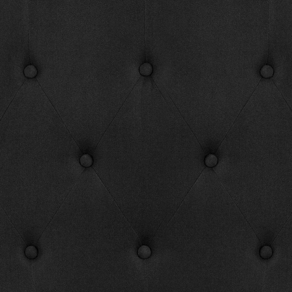 Tufted Upholstered Queen Size Headboard in Black Fabric