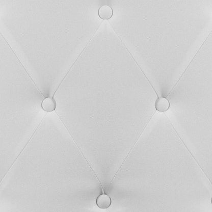 Tufted Upholstered Queen Size Headboard in White Fabric