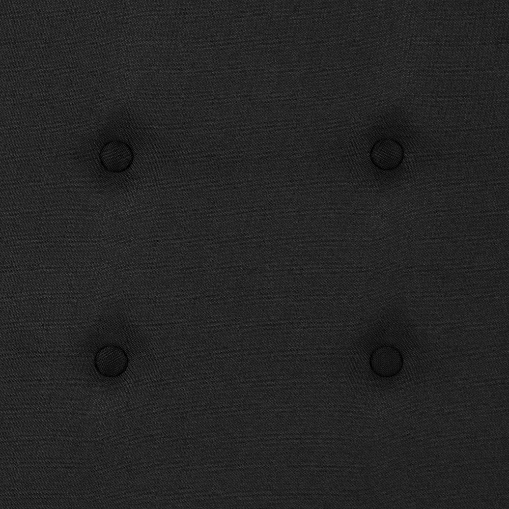 Metal Tufted Upholstered King Size Headboard in Black Fabric