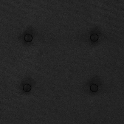 Metal Tufted Upholstered King Size Headboard in Black Fabric