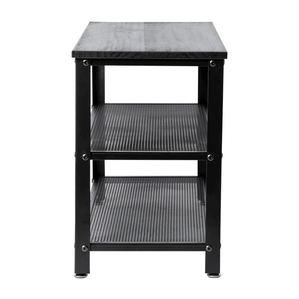 Rustic 3-Tier Entryway Bench, Black Wash