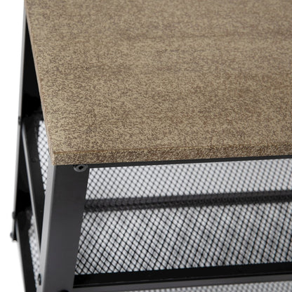 Rustic 3-Tier Entryway Bench, Weathered Brown