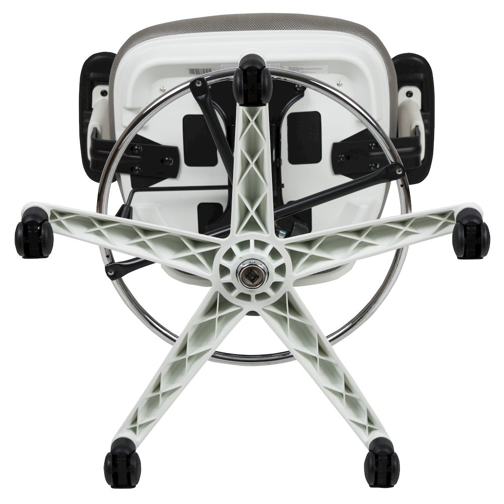 Mid-Back Light Gray Mesh Drafting Chair and White Frame