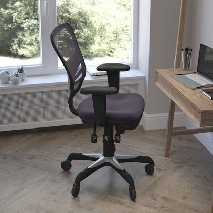Mid-Back Dark Gray Mesh Multifunction Executive Swivel Office Chair