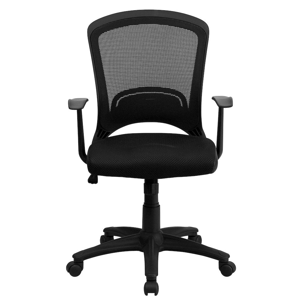 Mid-Back Designer Black Mesh Swivel Task Office Chair with Arms