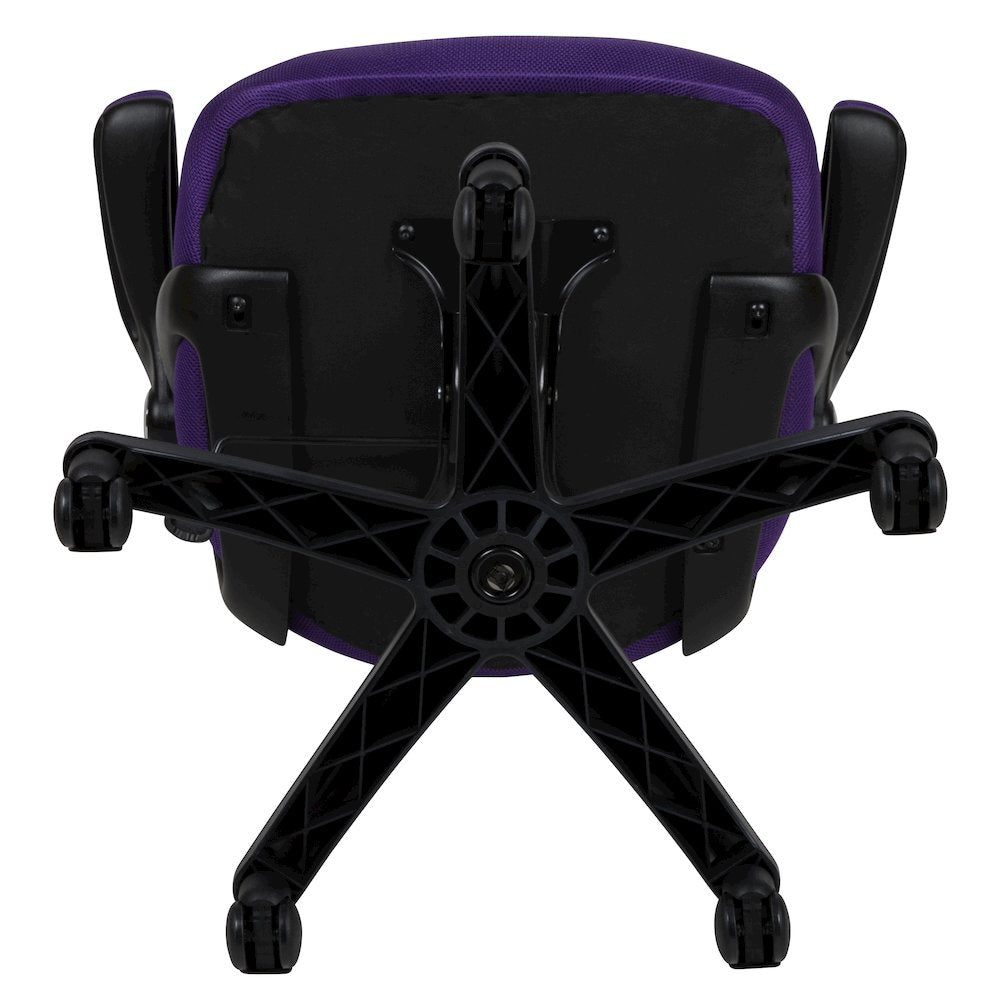 High Back Purple Mesh Swivel Office Chair with Black Frame and Flip-up Arms