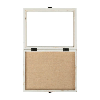 Contemporary 11 x 14 Shadow Box Display Case with 8 Push Pins, White Wash