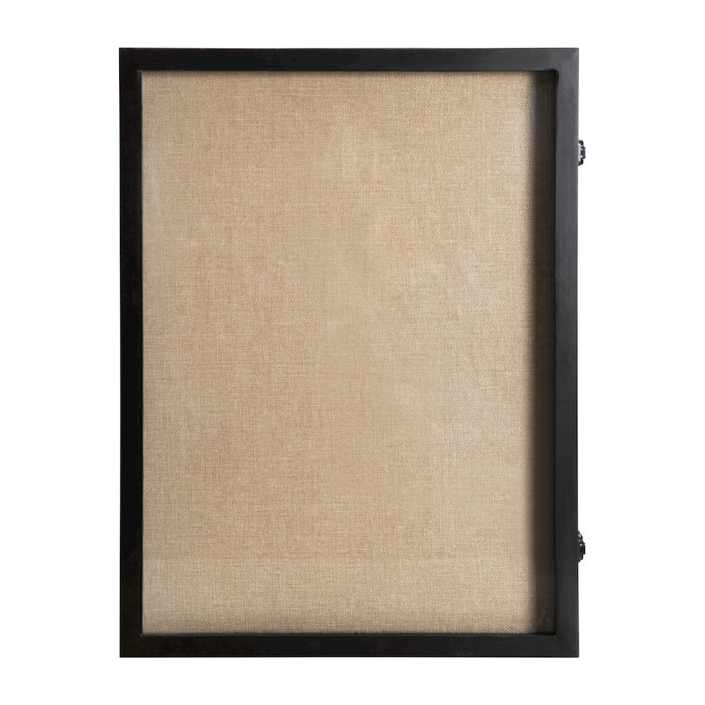 Contemporary 18 x 24 Shadow Box Display Case with 8 Push Pins, Black