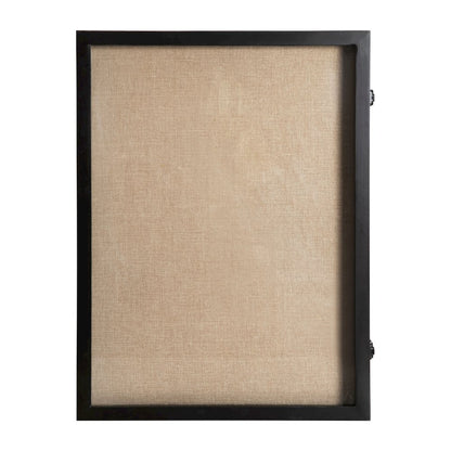 Contemporary 18 x 24 Shadow Box Display Case with 8 Push Pins, Black