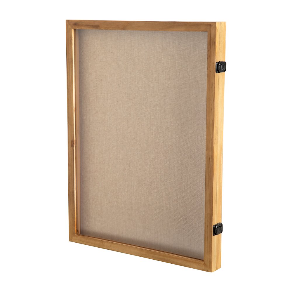 Contemporary 18 x 24 Shadow Box Display Case with 8 Push Pins, Weathered Brown