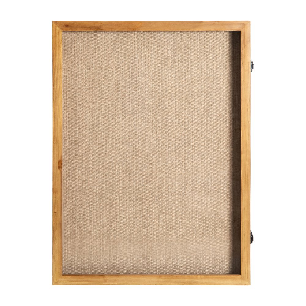 Contemporary 18 x 24 Shadow Box Display Case with 8 Push Pins, Weathered Brown