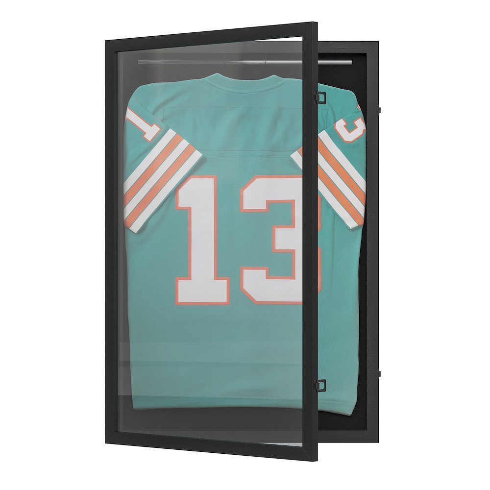 Contemporary 24 x 36 Lockable Jersey Display Case, Black