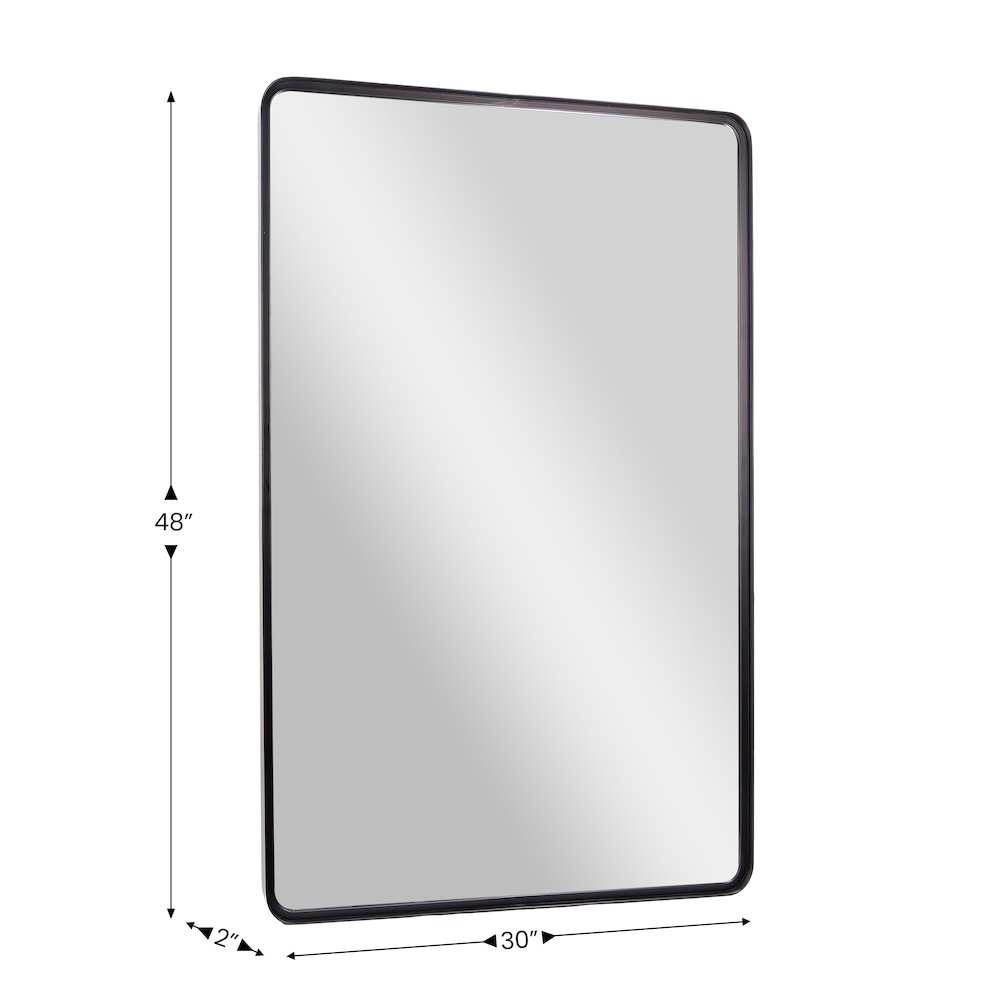 Ava 48" x 30" Metal Deep Framed Wall Mirror - Large Accent Mirror, Black