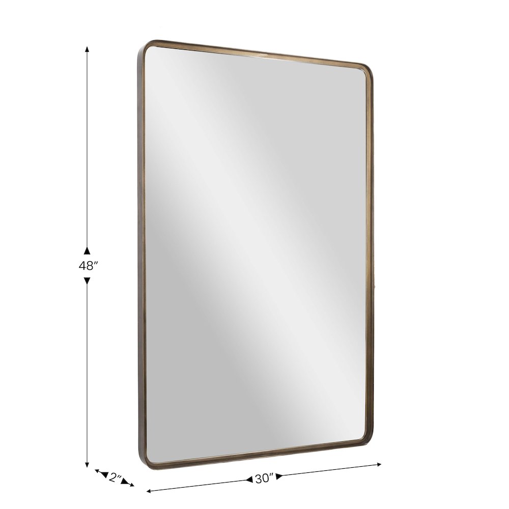 Ava 48" x 30" Metal Deep Framed Wall Mirror - Large Accent Mirror, Bronze