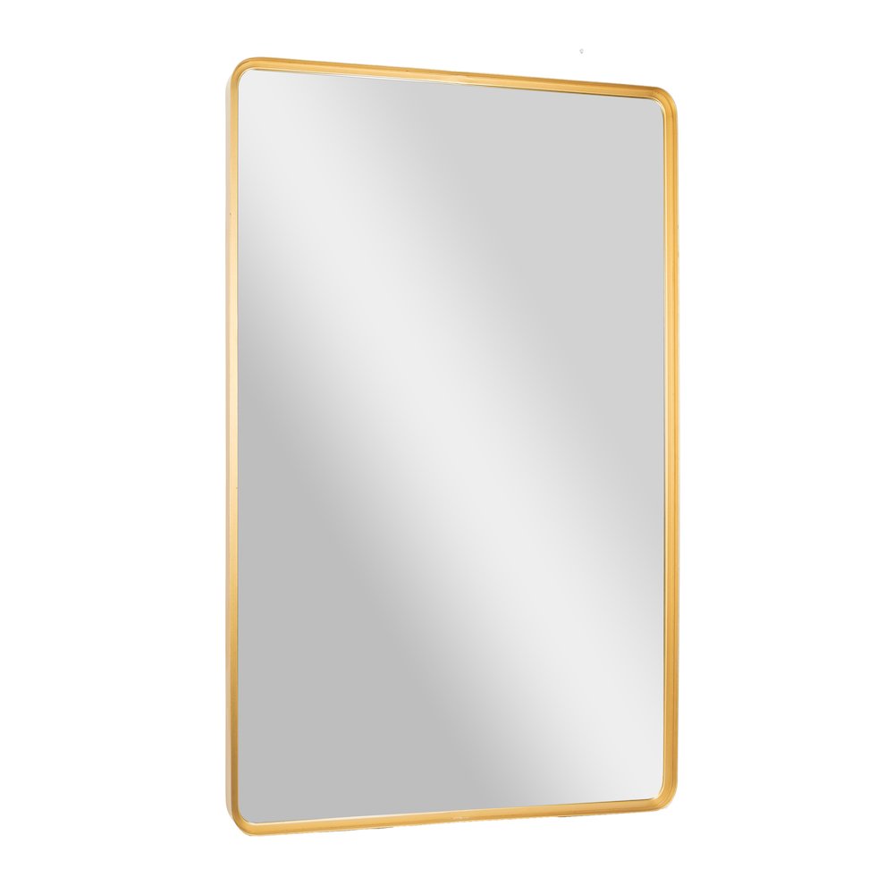 Ava 48" x 30" Metal Deep Framed Wall Mirror - Large Accent Mirror, Gold