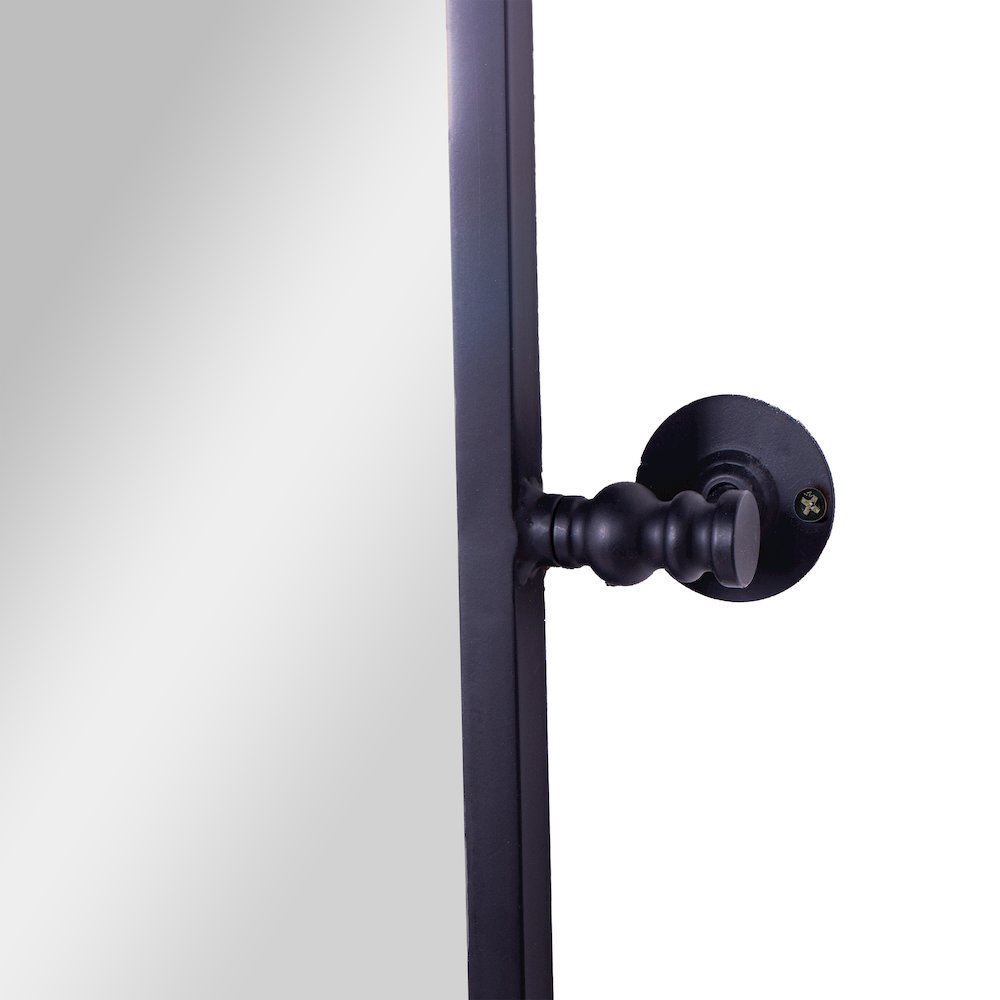 Finlay 35" x 27" Metal Pivot Wall Mirror - Large Accent Vanity Mirror, Black