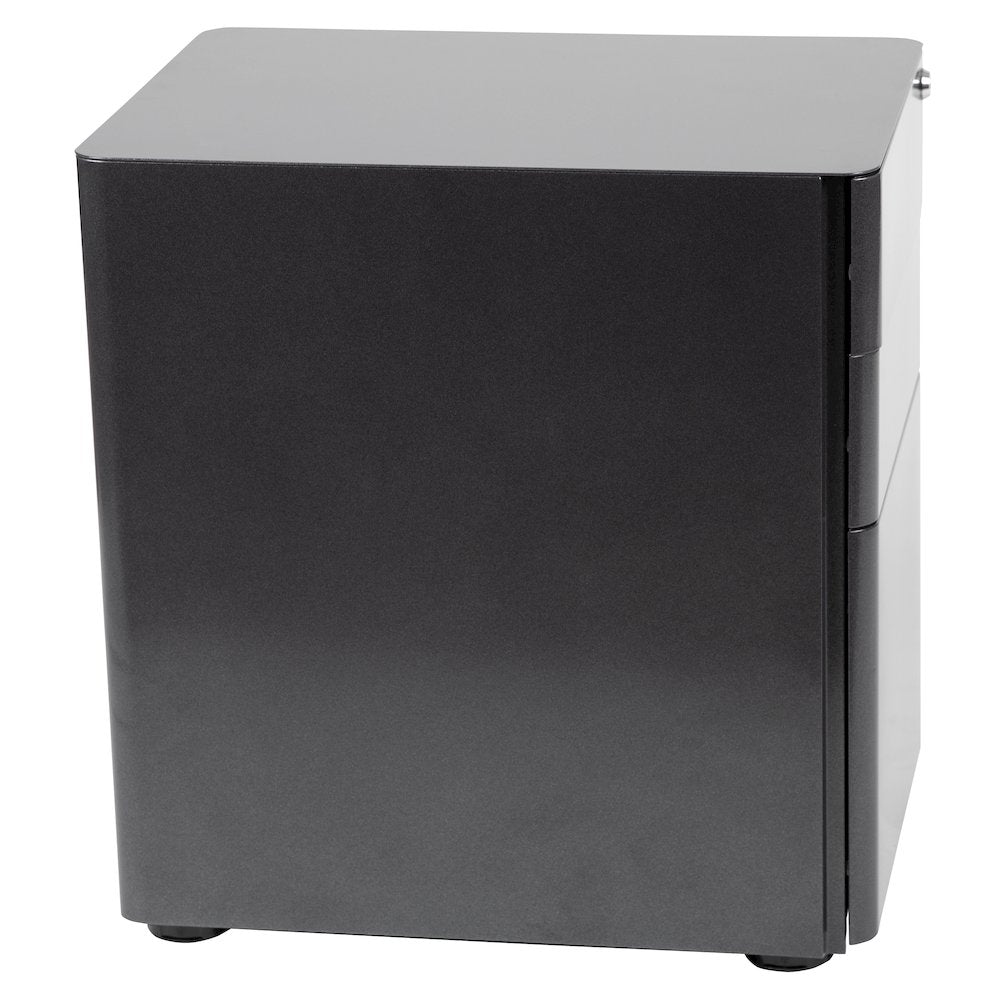 Modern 3-Drawer Mobile Locking Filing Cabinet with Anti-Tilt Mechanism and Hanging Drawer for Legal & Letter Files, Black