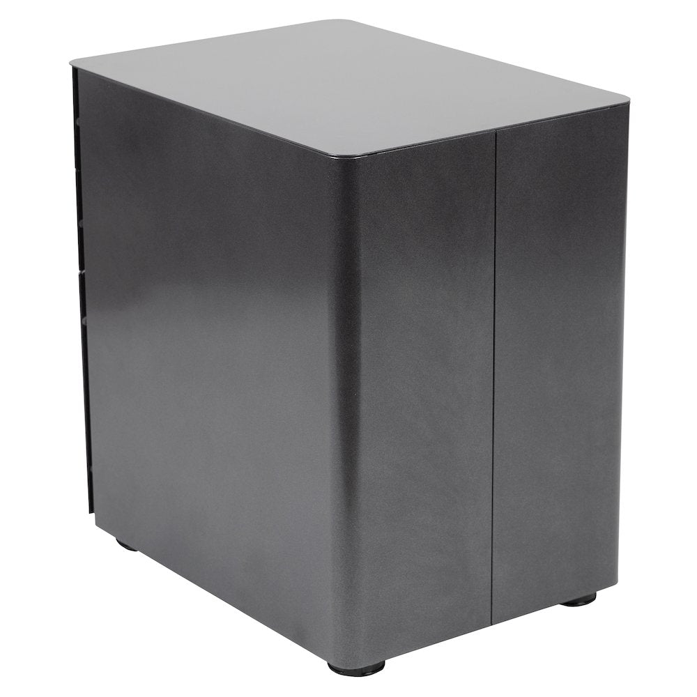 Modern 3-Drawer Mobile Locking Filing Cabinet with Anti-Tilt Mechanism and Hanging Drawer for Legal & Letter Files, Black