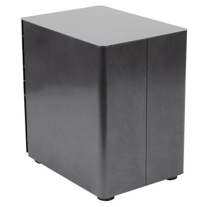 Modern 3-Drawer Mobile Locking Filing Cabinet with Anti-Tilt Mechanism and Hanging Drawer for Legal & Letter Files, Black