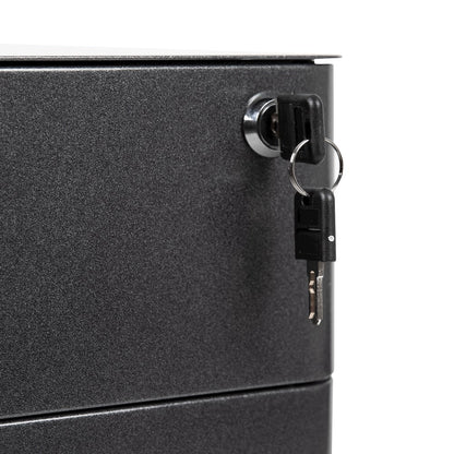 3-Drawer Mobile Locking Filing Cabinet with Anti-Tilt Mechanism, Black