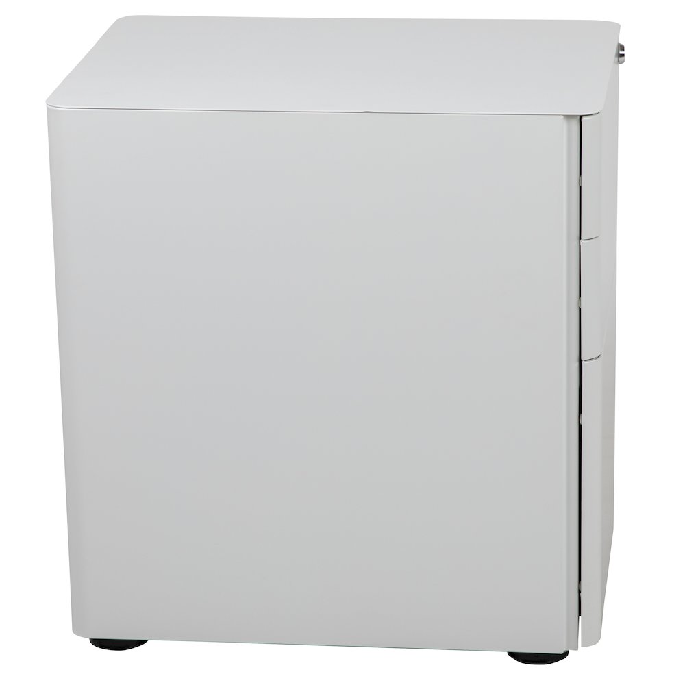 3-Drawer Mobile Locking Filing Cabinet with Anti-Tilt Mechanism, White