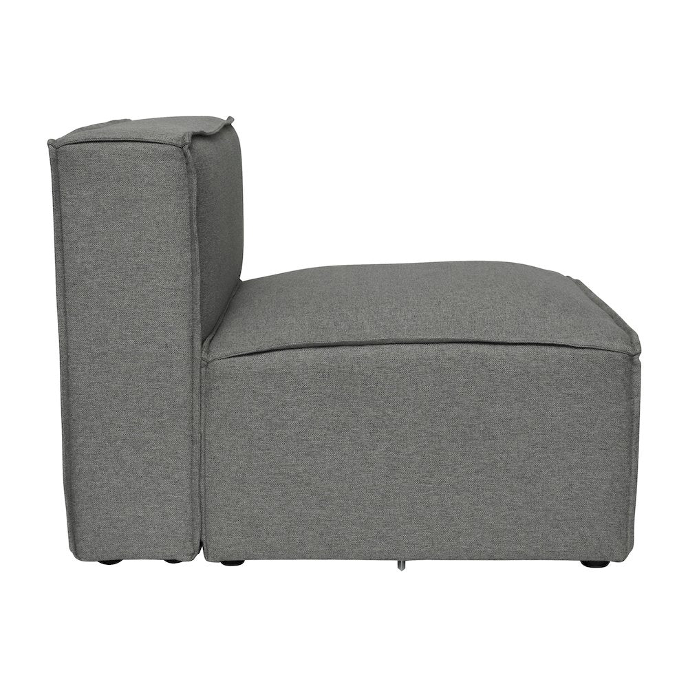 Bridgetown Luxury Modular Sectional Sofa Armless Center Seat, Dark Gray