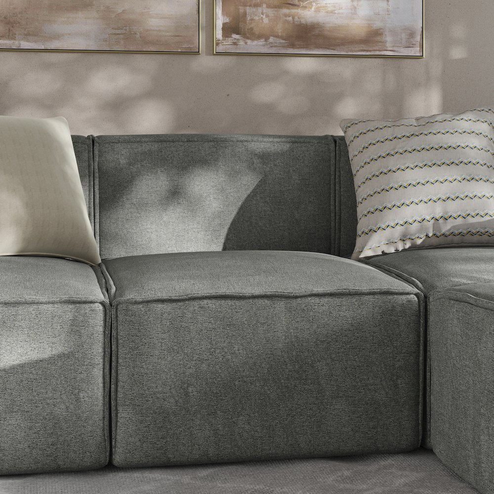 Bridgetown Luxury Modular Sectional Sofa Armless Center Seat, Dark Gray