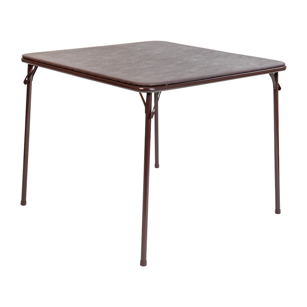 Brown Folding Card Table - with Collapsible Legs
