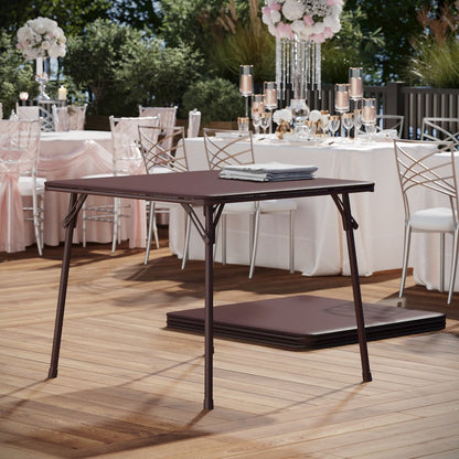 Brown Folding Card Table - with Collapsible Legs