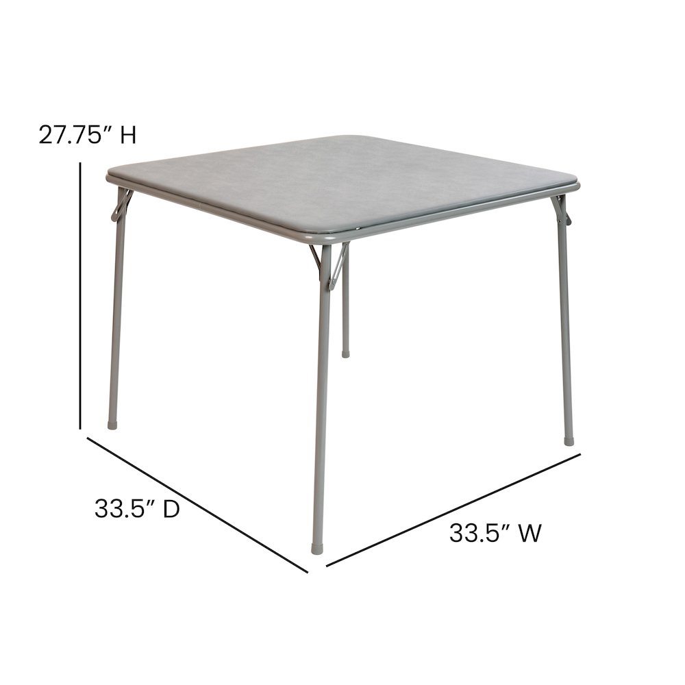 Gray Folding Card Table - with Collapsible Legs