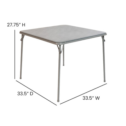 Gray Folding Card Table - with Collapsible Legs