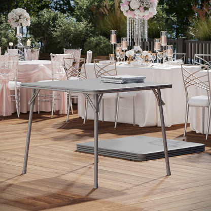 Gray Folding Card Table - with Collapsible Legs