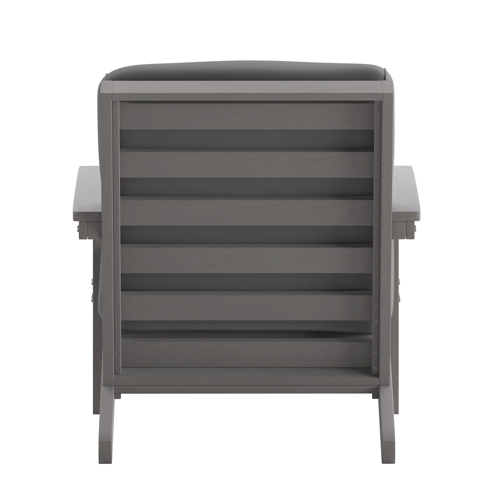 Adirondack Style Deep Seat Patio Club Chair with Cushions, Gray/Gray