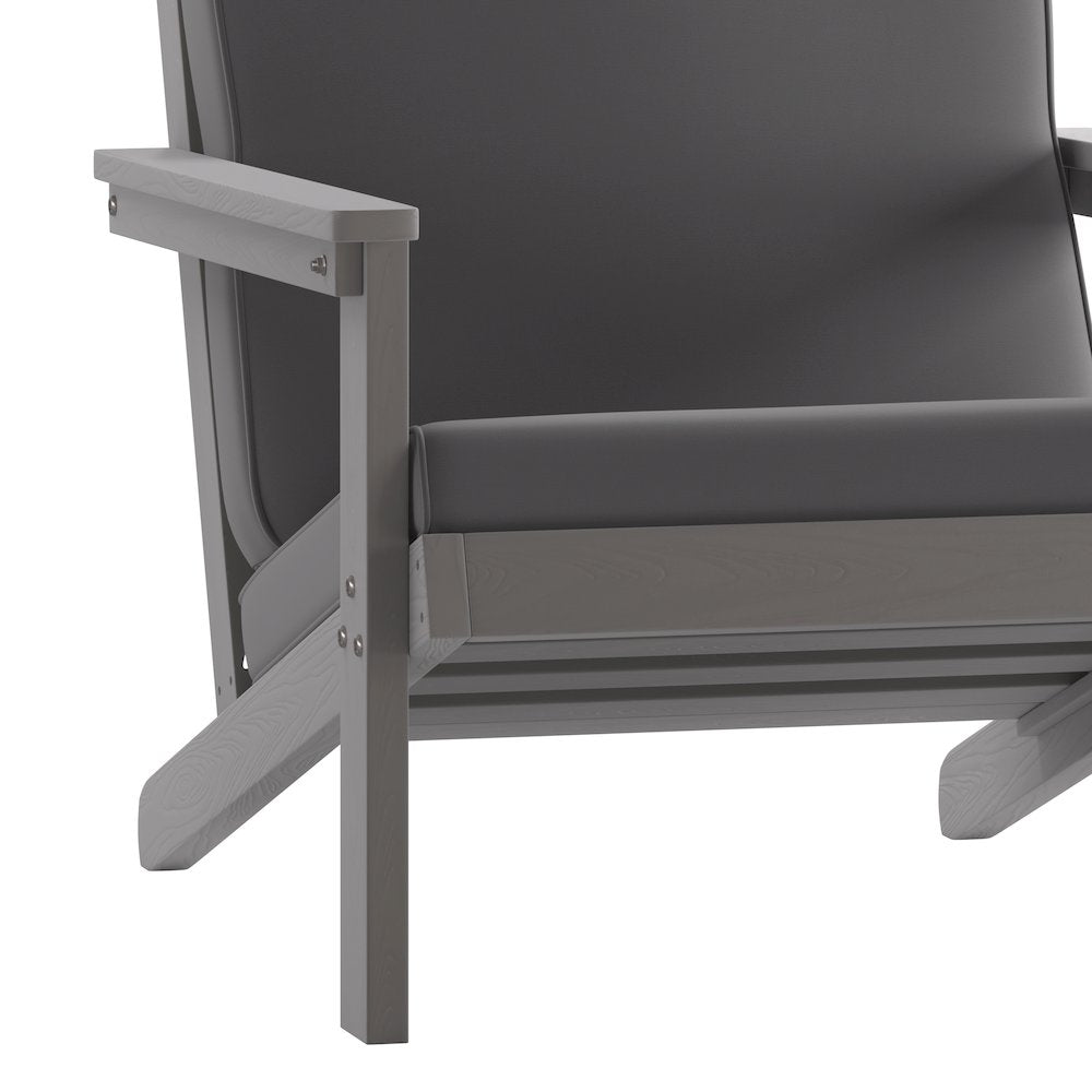 Adirondack Style Deep Seat Patio Club Chair with Cushions, Gray/Gray