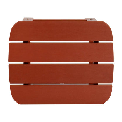 2 Pack All-Weather Poly Resin Wood Adirondack Chairs with Side Table in Red