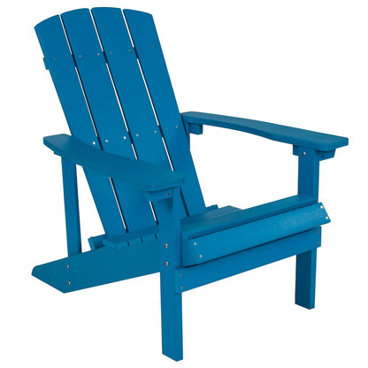 Commercial All-Weather Poly Resin Wood Adirondack Chair in Blue