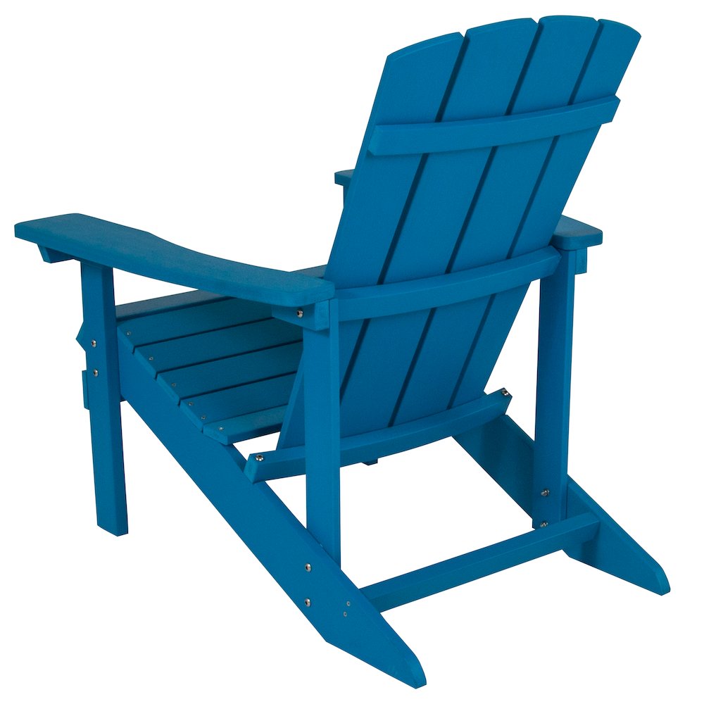 Commercial All-Weather Poly Resin Wood Adirondack Chair in Blue